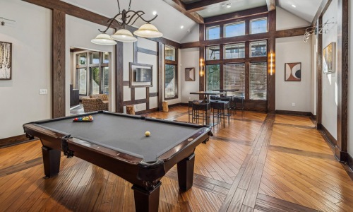 Settle into comfort at Berkshire Aspen Grove a pool table in a room